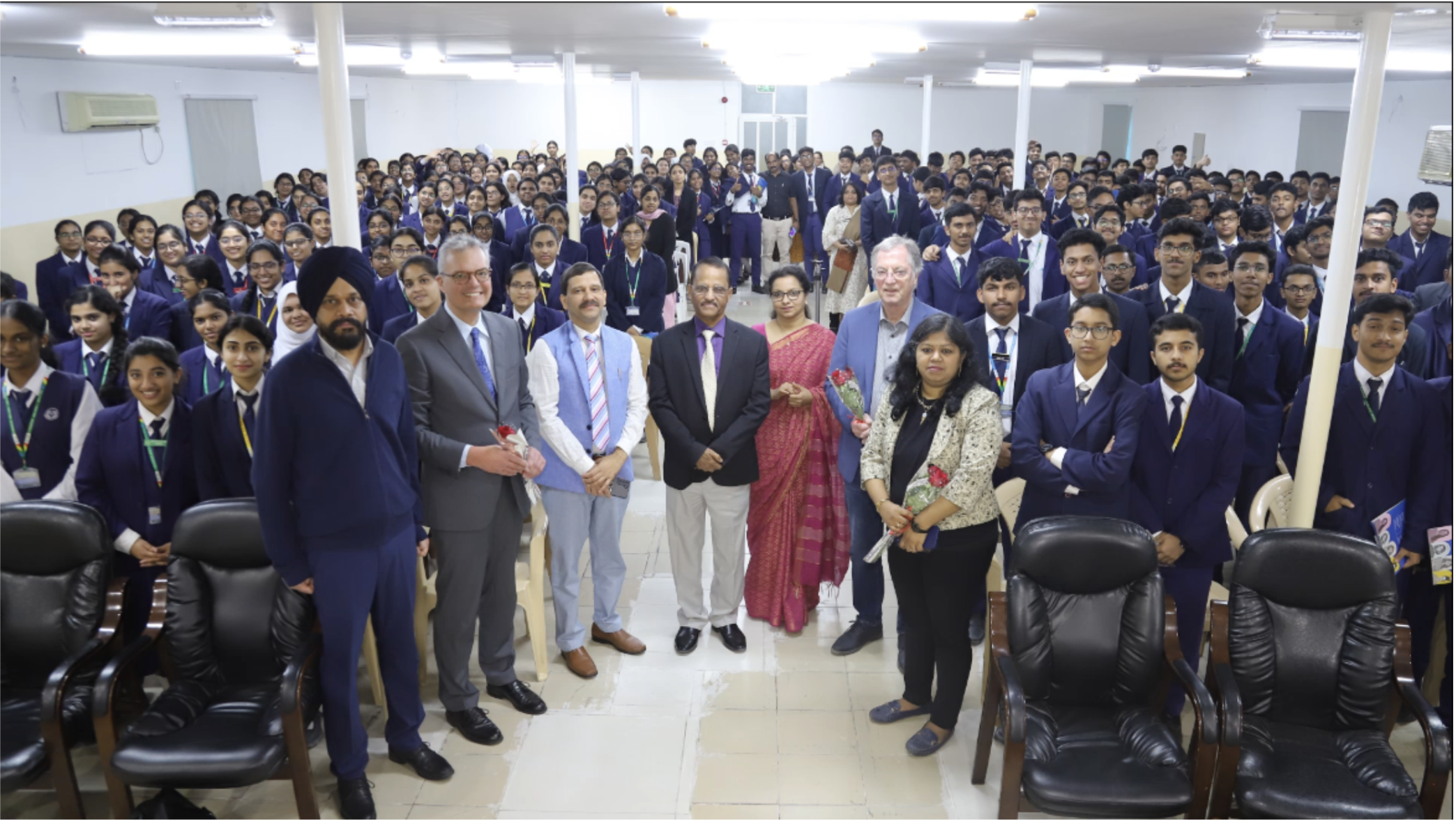 Career360 Academy student seminar — group photo with faculty and German partners